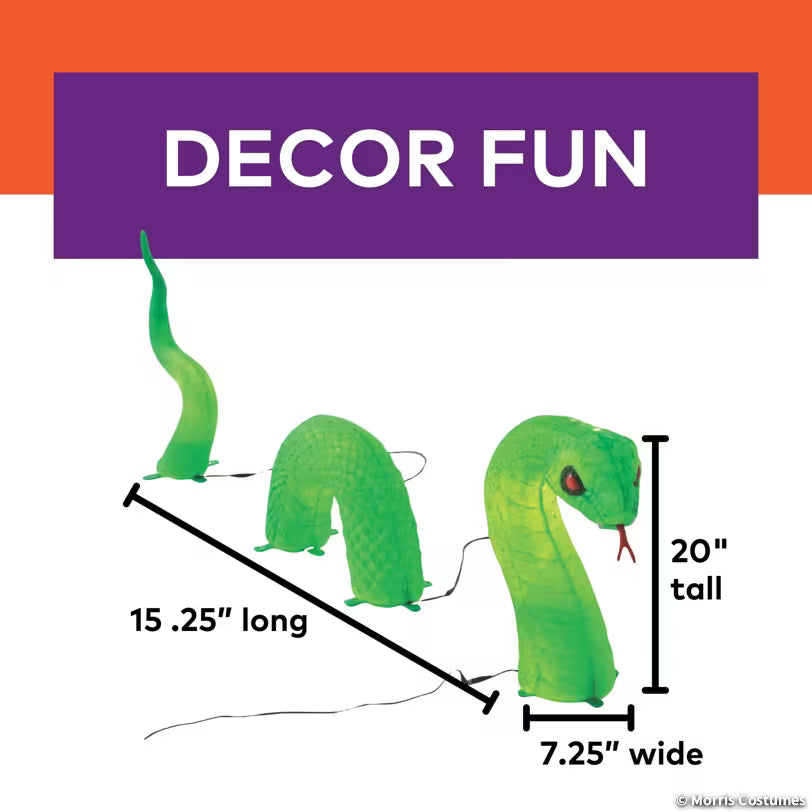 20" Light-Up Green Lawn Snake