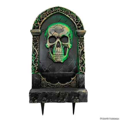 21 INCH TOMBSTONE W GLOWING SKULL
