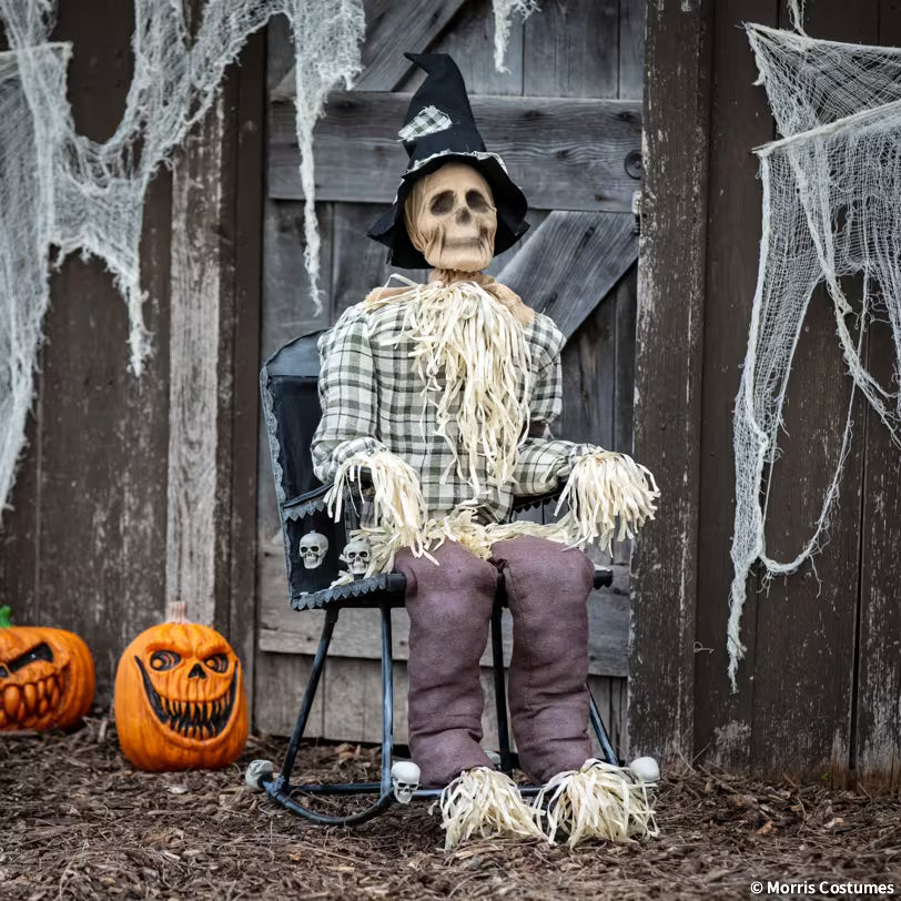 4 FT ANIMATED SCARECROW ON ROCKING CHAIR