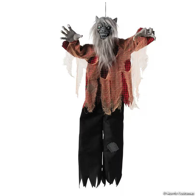 4 FT ANIMATED HANGING WOLF
