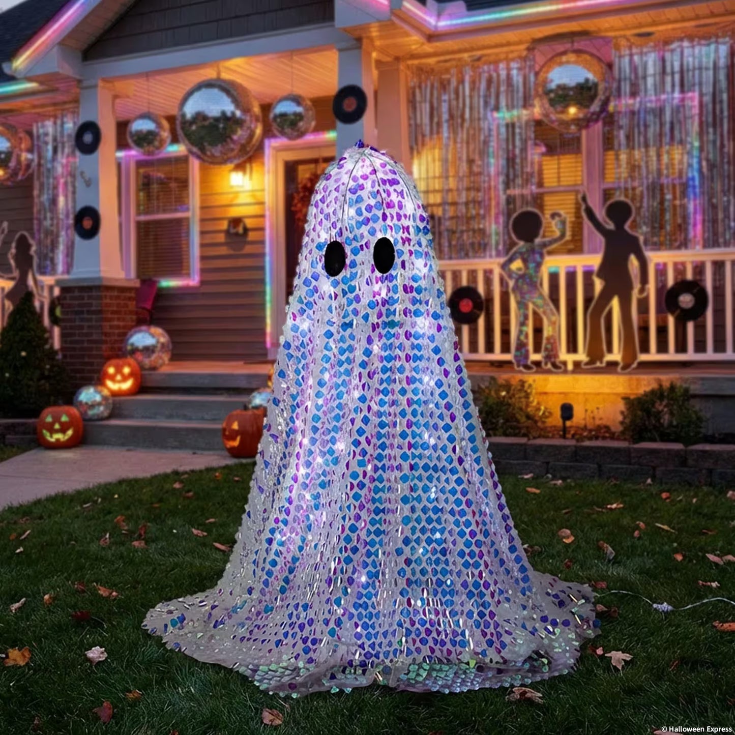 32 1/4" Short Disco Mosaic Ghost Halloween Decoration
