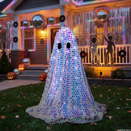 32 1/4" Short Disco Mosaic Ghost Halloween Decoration