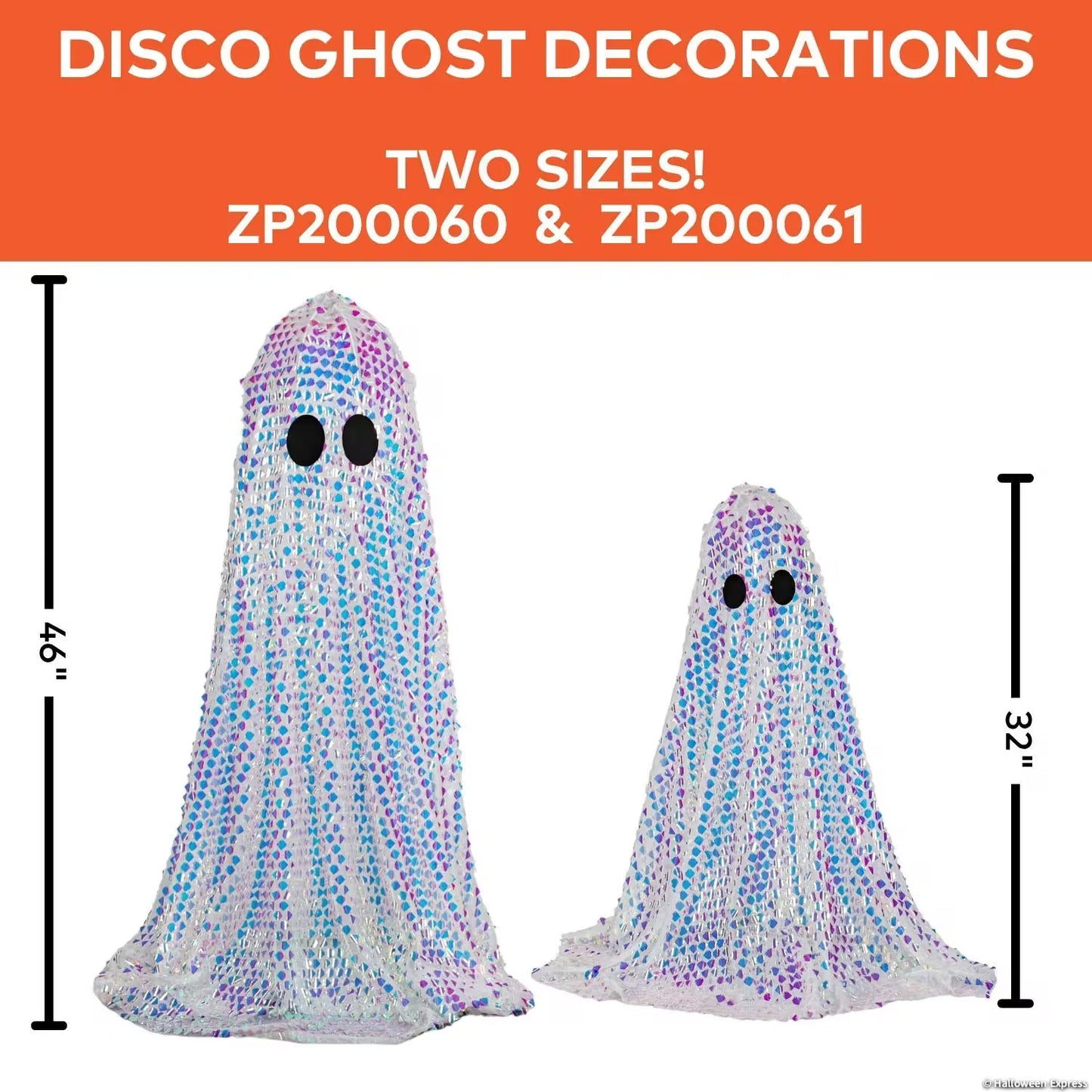 32 1/4" Short Disco Mosaic Ghost Halloween Decoration