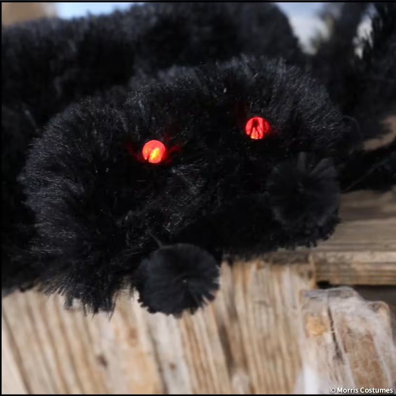 LIGHTUP LONG HAIR BLACK SPIDER