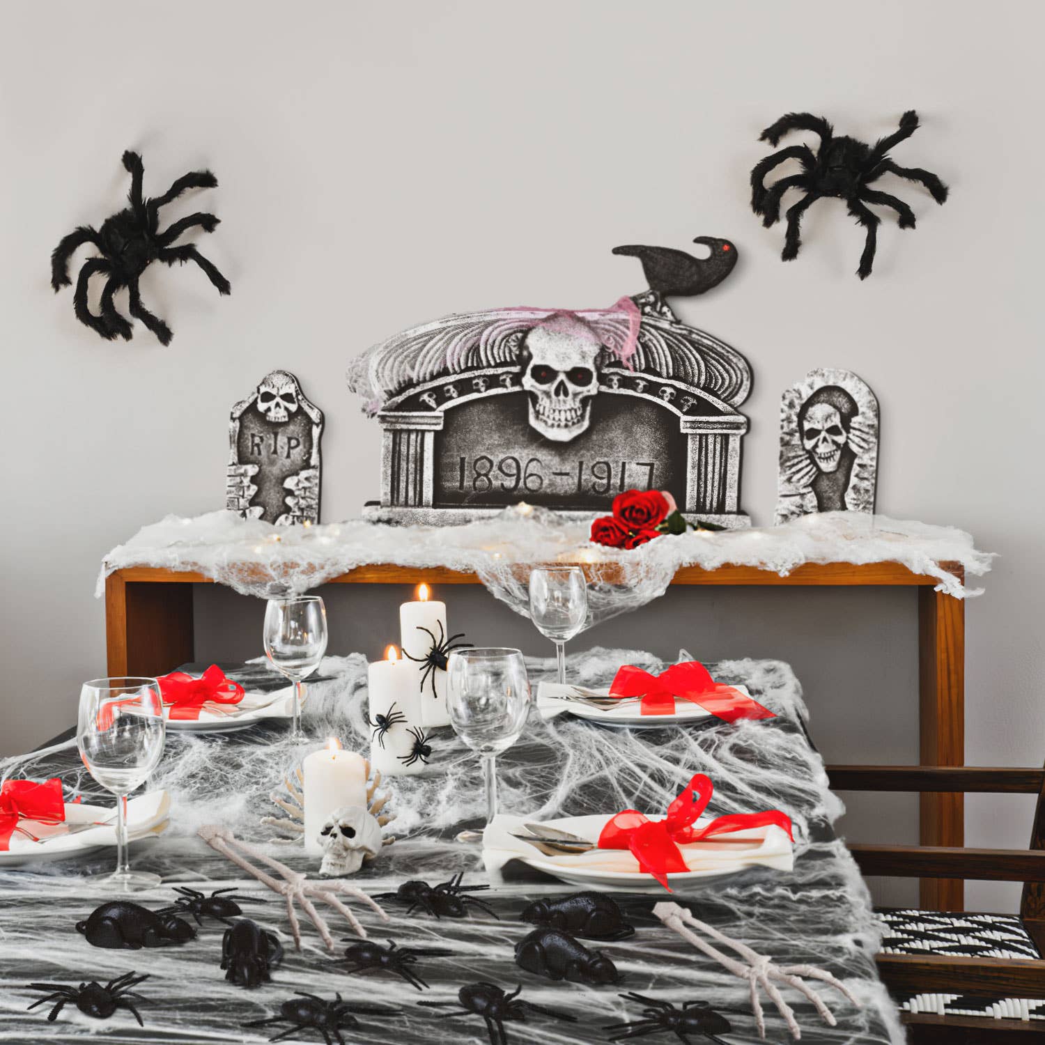 Fun Little Toys - 26 Pcs Halloween Graveyard Tombstone Decorations Set - Dr. Hyde's Laboratory