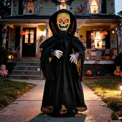 37" Animated Light-Up LED Standing Doll with Moving Head Halloween Decoration