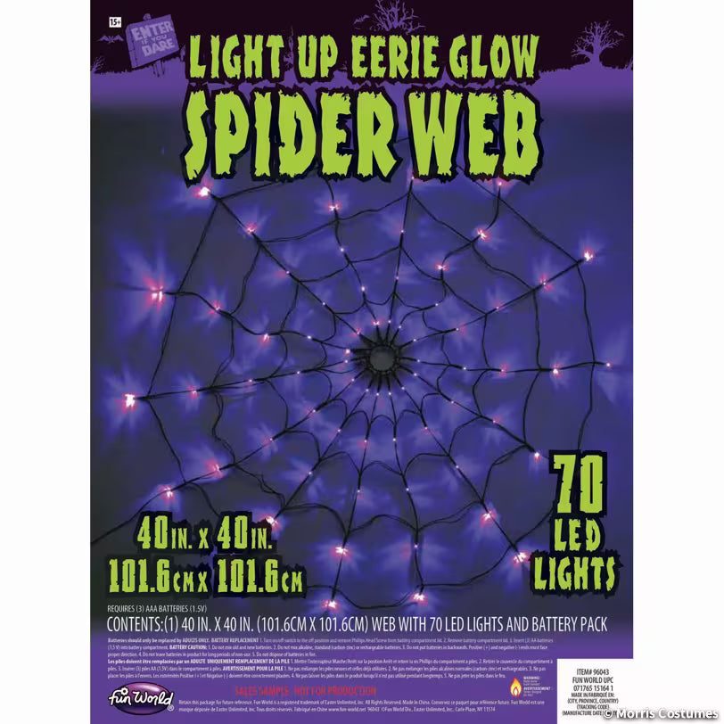 40" LED Light-Up Purple Spider Web