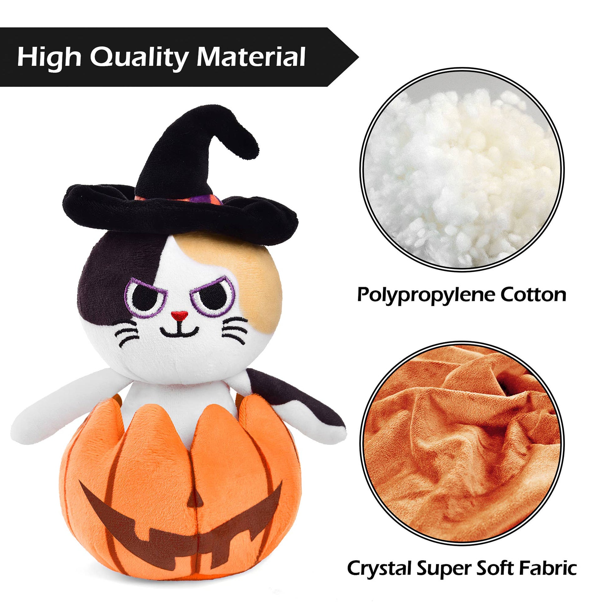 Fun Little Toys - Halloween Cat Plush Pumpkin Popper - 8.5 Inches - Dr. Hyde's Laboratory