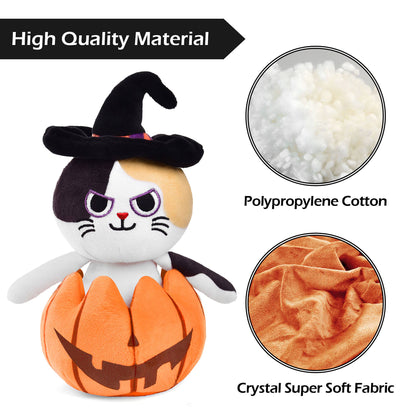 Fun Little Toys - Halloween Cat Plush Pumpkin Popper - 8.5 Inches - Dr. Hyde's Laboratory