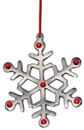 Vibhsa Handmade Christmas Ornaments Set of 4 with Red Ruby