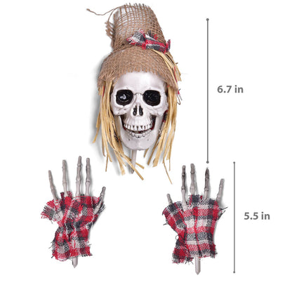 Fun Little Toys - 6 Pcs Halloween Skeleton Stakes Pumpkin Outdoor Decorations