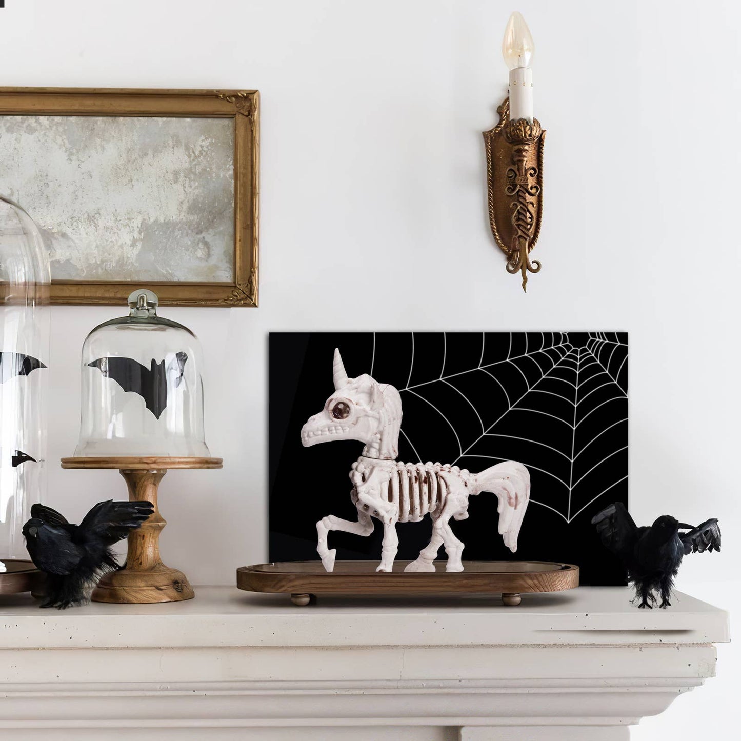 Fun Little Toys - 2 PCs Unicorn Skeleton Figurine Model with Plastic Bones