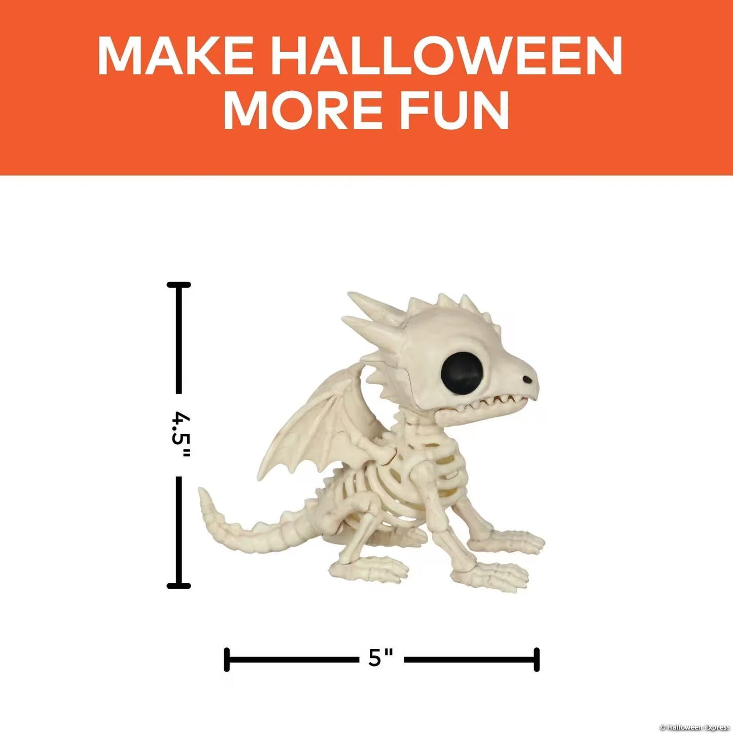 4 1/2" Sitting Dragon Skeleton Halloween Decoration
