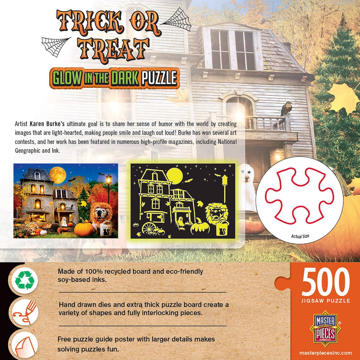 Masterpieces Puzzles - Glow in the Dark - Trick or Treat 500 Piece Puzzle