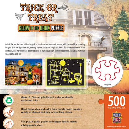 Masterpieces Puzzles - Glow in the Dark - Trick or Treat 500 Piece Puzzle