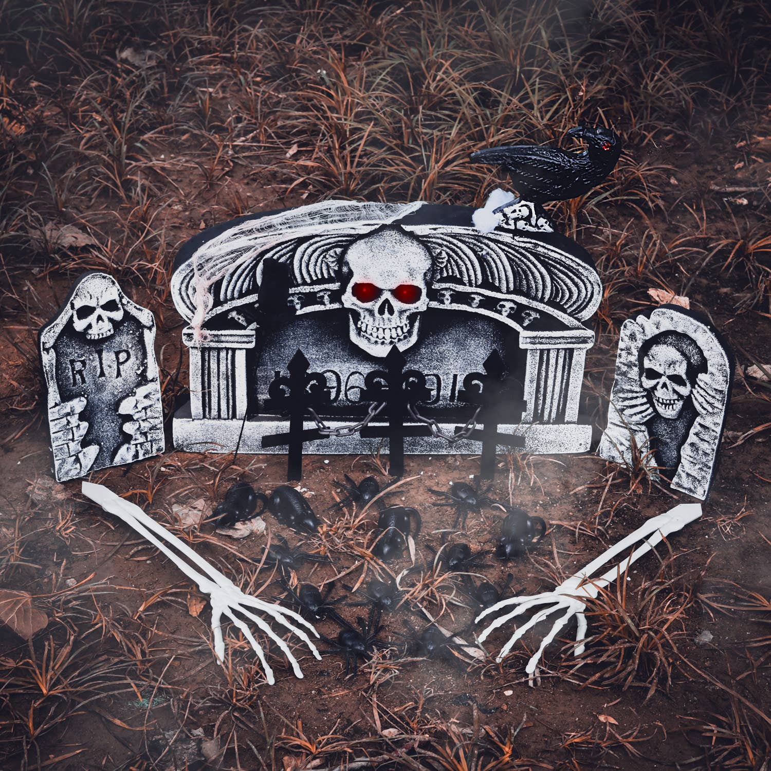 Fun Little Toys - 26 Pcs Halloween Graveyard Tombstone Decorations Set - Dr. Hyde's Laboratory
