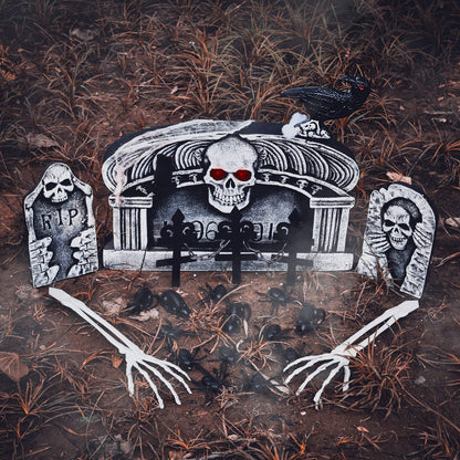 Fun Little Toys - 26 Pcs Halloween Graveyard Tombstone Decorations Set - Dr. Hyde's Laboratory