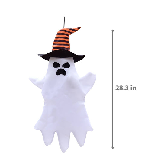 Fun Little Toys - 3 PCs Halloween Hanging Ghost with Witch Hat Outdoor Decor