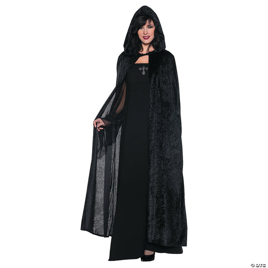 HOODED CLOAK BLACK 55 INCHES