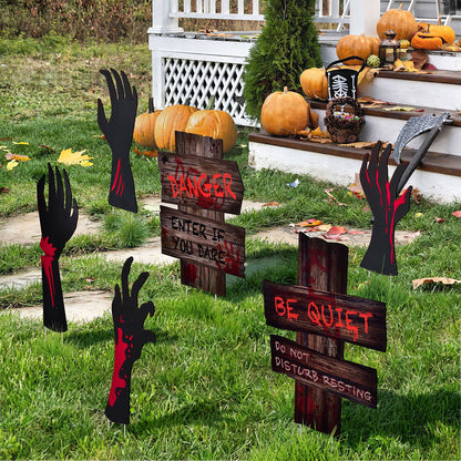 Fun Little Toys - 8pcs Halloween Yard Signs Bloody Hand - Dr. Hyde's Laboratory