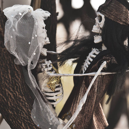 Fun Little Toys - 15.7'' Halloween Ghost Bride and groom Skeleton Deco Outdoor
