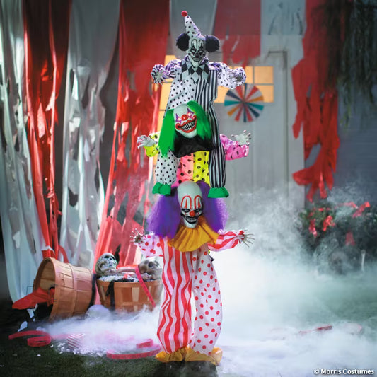 6FT ANIMATED LED CLOWN TRIO STACK