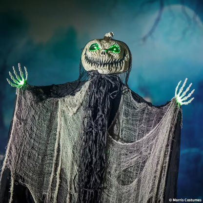 5 Ft. 6” Green Light-Up Standing Pumpkin Man
