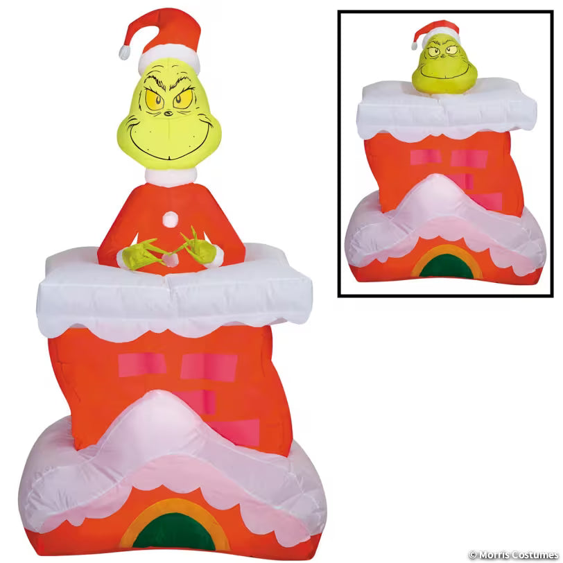 ANIMATED AIRBLOWN GRINCH POP UP CHIMNEY