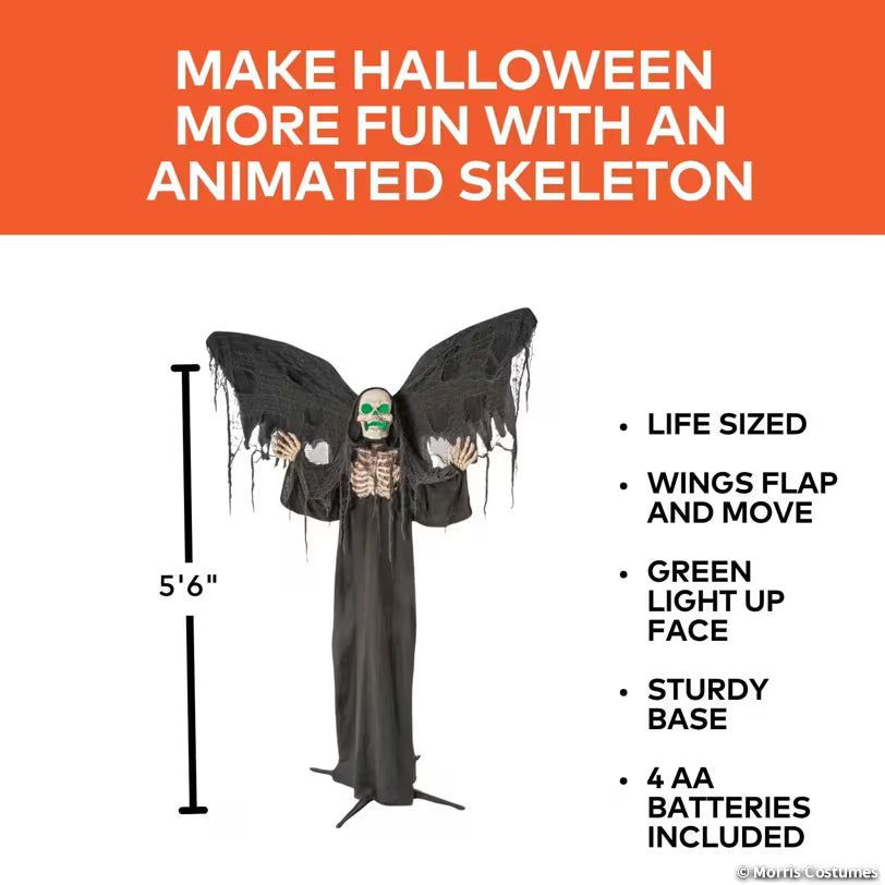 6.5 FT STANDING ANIMATED WINGS REAPER