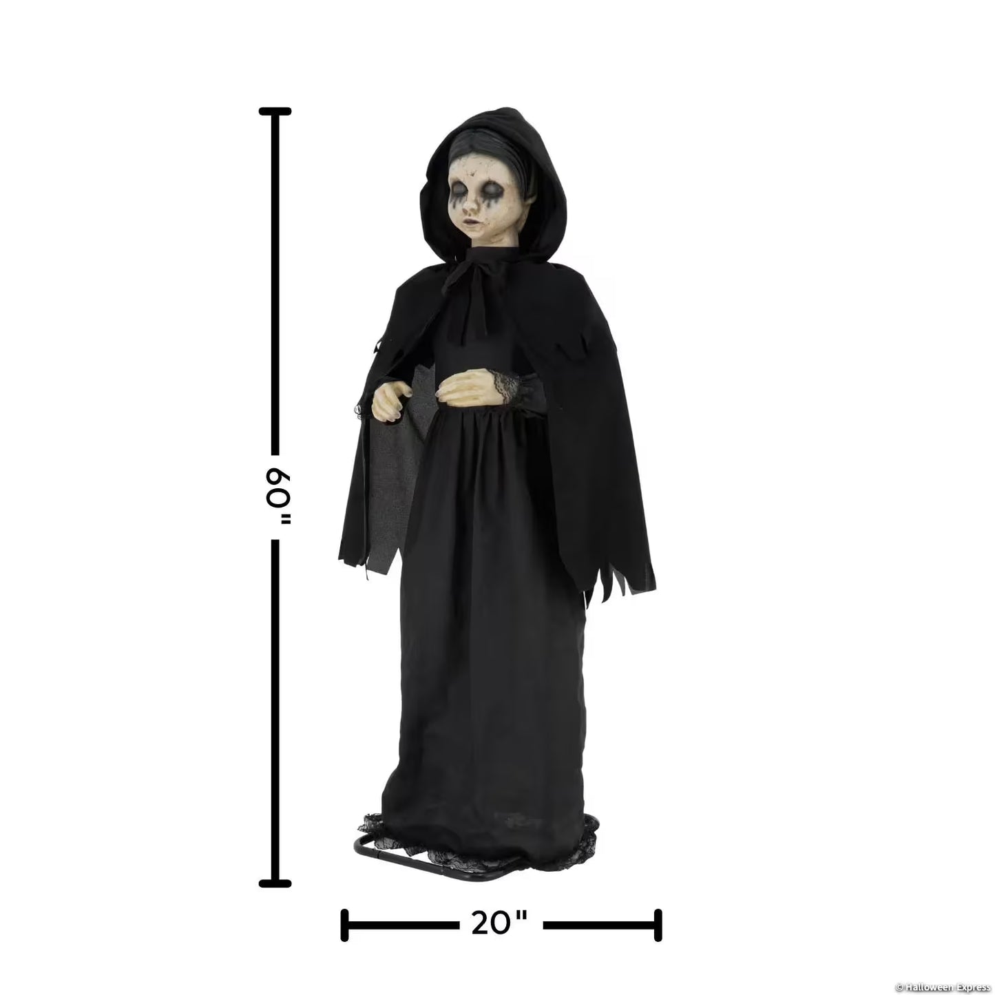 5 Ft. Animated Light-Up LED Standing Doll with Moving Head & Eyes Halloween Decoration