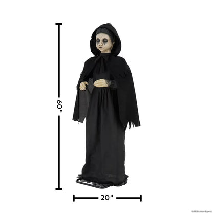 5 Ft. Animated Light-Up LED Standing Doll with Moving Head & Eyes Halloween Decoration