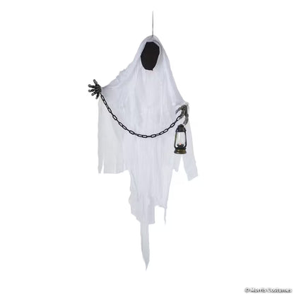 5 Ft. Hanging Faceless Ghost with Lantern & Chain Halloween Decoration