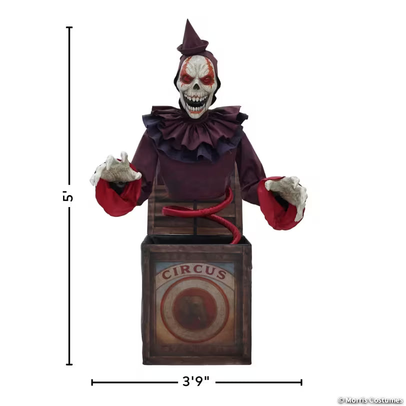 5 Ft. Skeleton Clown Mechanical Jack-in-the-Box