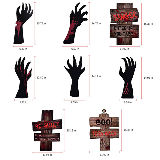 Fun Little Toys - 8pcs Halloween Yard Signs Bloody Hand - Dr. Hyde's Laboratory