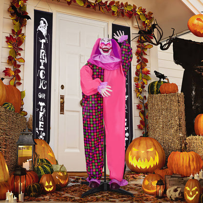 64" Animated Clown with Flashing Eyes & Moving Arms