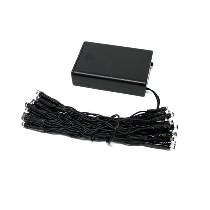 30 LED Black Cable String Lights Battery Operated - 9' Long