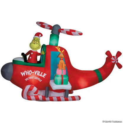 ANIMATED AIRBLOWN GRINCH IN HELICOPTER
