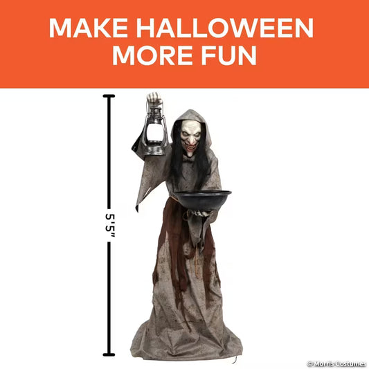 6 Ft. Animated Light-Up Mildred the Wicked Witch Halloween Decoration