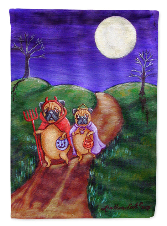 Trick or Treat Halloween Pug Garden Flag – Decorative Outdoor Yard Flag