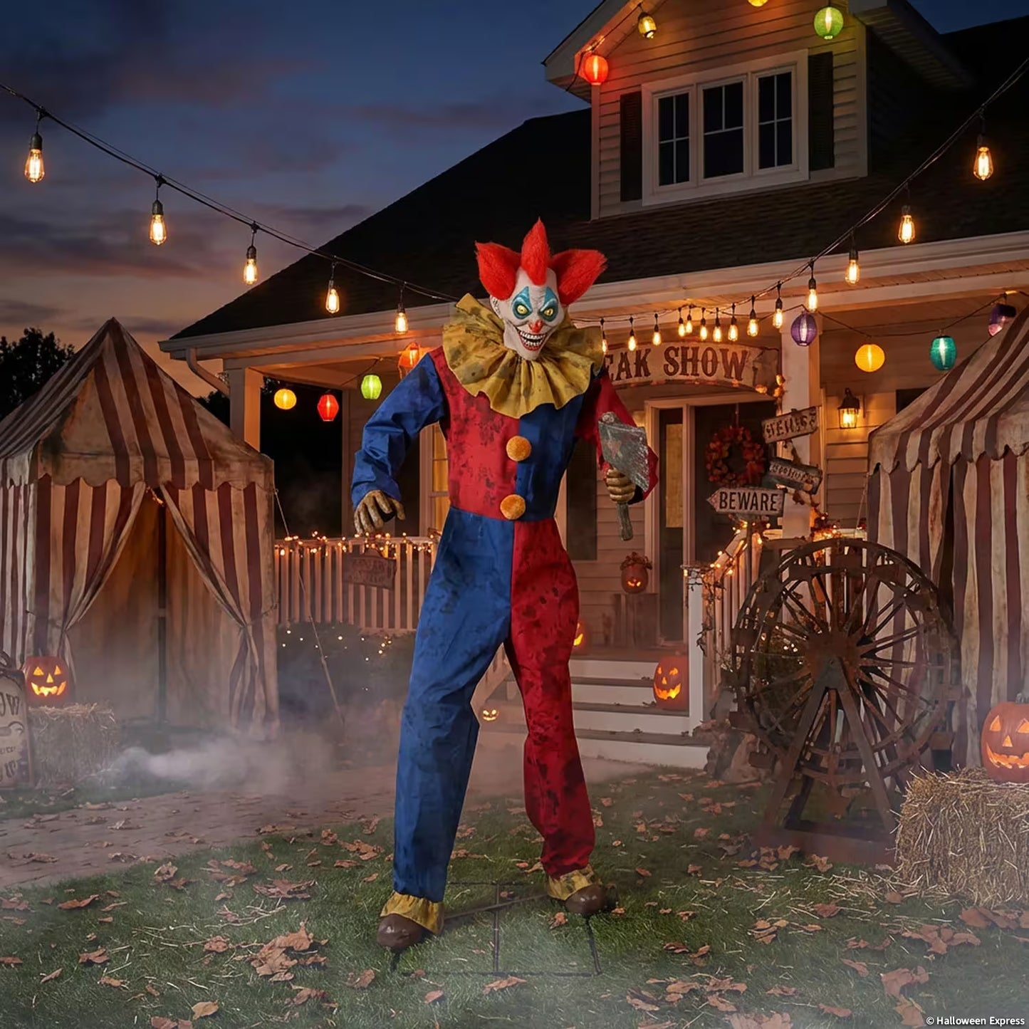 7 Ft. 3" Animated The Axe-Wielding Clown Halloween Decoration