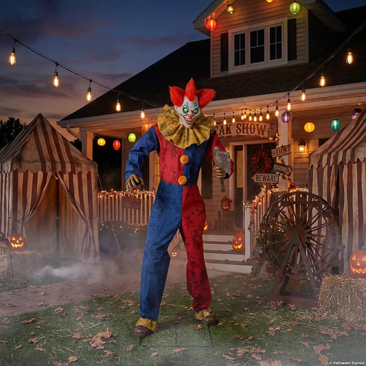 7 Ft. 3" Animated The Axe-Wielding Clown Halloween Decoration