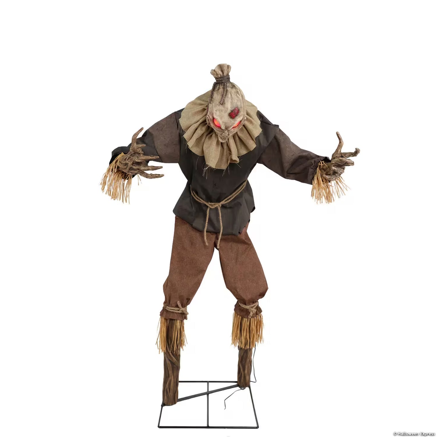 7 Ft. Animated Light-Up Grim Stalker Scarecrow Halloween Decoration