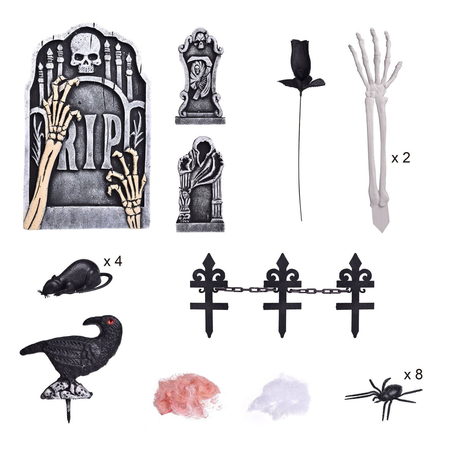 Fun Little Toys - 26 Pcs Outdoor Halloween Decorations Tombstone Set - Dr. Hyde's Laboratory