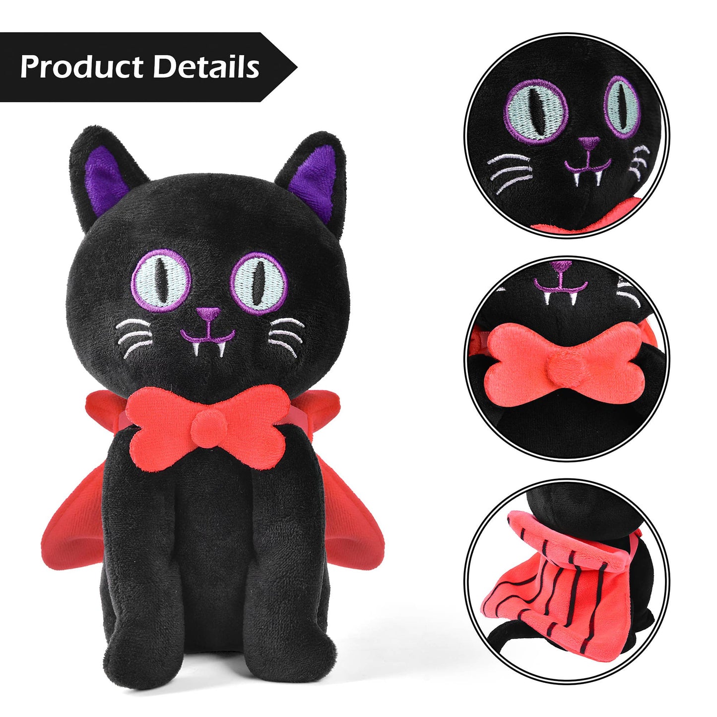 Fun Little Toys - Halloween Cat Plush Cloak - 8 Inches