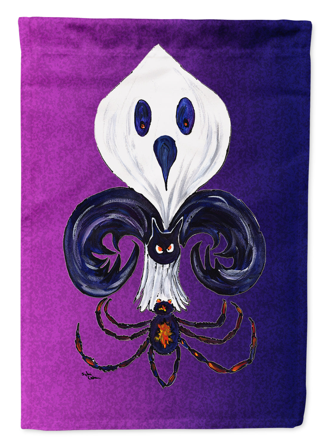 Halloween Ghost Fleur de lis Garden Flag – Decorative Outdoor Yard Flag