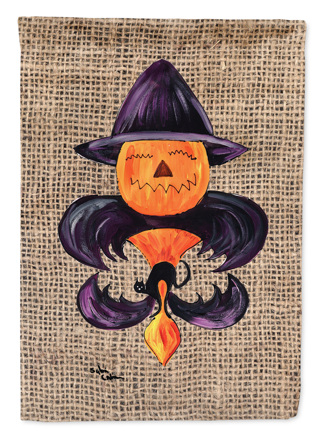 Halloween Pumpkin Bat Fleur de lis Garden Flag – Decorative Outdoor Yard Flag 8748GF