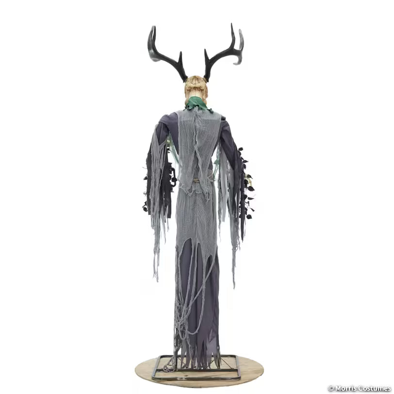 8 Ft. 2" Animated Skeleton Forest Creature with Horns