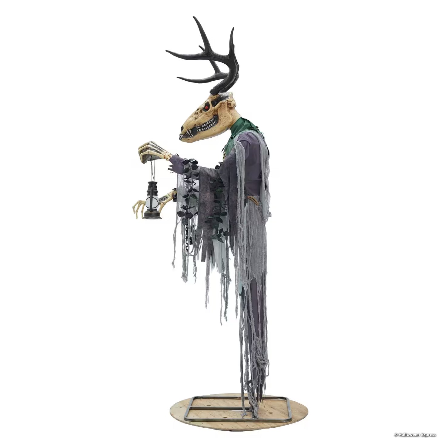 8 Ft. 2" Animated Skeleton Forest Creature with Horns Halloween Decoration