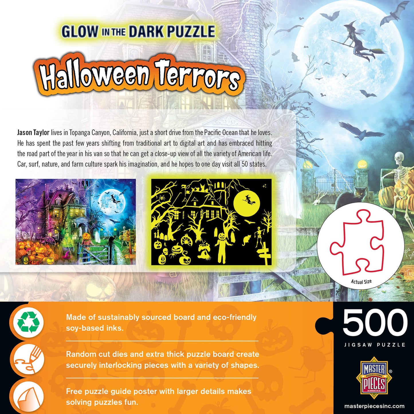 Masterpieces Puzzles - Glow in the Dark - Halloween Terrors 500 Piece Puzzle