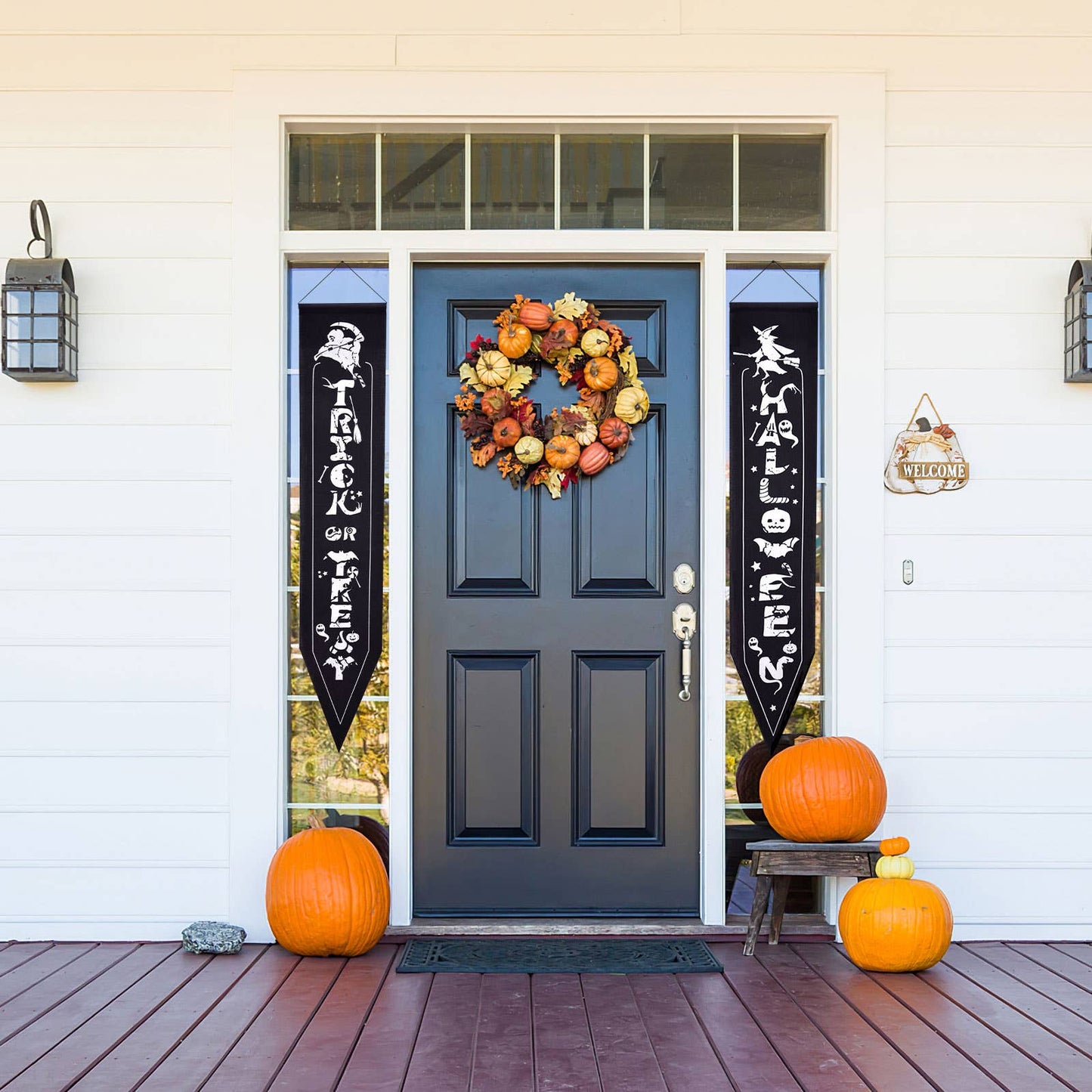 Fun Little Toys - Halloween Outdoor Hanging Porch Signs Decor Door Signs
